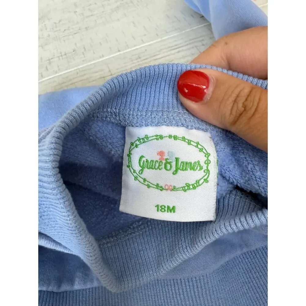 Grace & James Baby Blue Top Bottom Set Size 18M